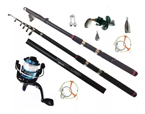 Combo Caña 1.60 Mts + Reel + Kit Pesca Niño ! Oferta, kit de pesca