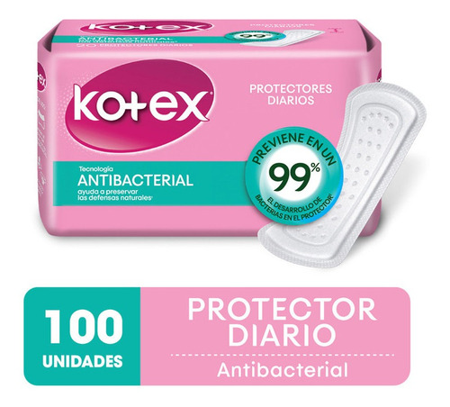 Protector Diario Kotex Antibacterial X 100