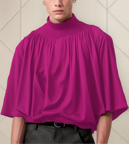 Playera Ollimpuss Hombre Cuello Alto Holgada Moda Casual
