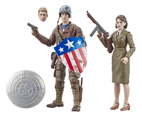 Capitán América Y Peggy Carter Figuras De Acción Métricas