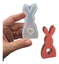 Comprar Molde Silicona Conejo Corazon Chico Pascua Vela Resina Yeso