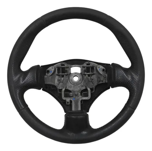 Housse De Volant Cuir Synthétique Cousue Main Pour Peugeot 206 2001-2009 - Fil Noir