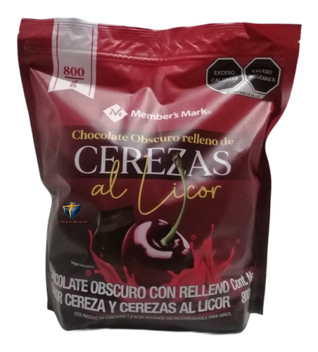 Chocolate Obscuro Relleno Cerezas Al Licor Members Mark 800g