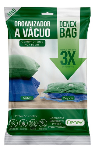 Saco A Vácuo Protege Viagem Mala 40x60cm Roupa