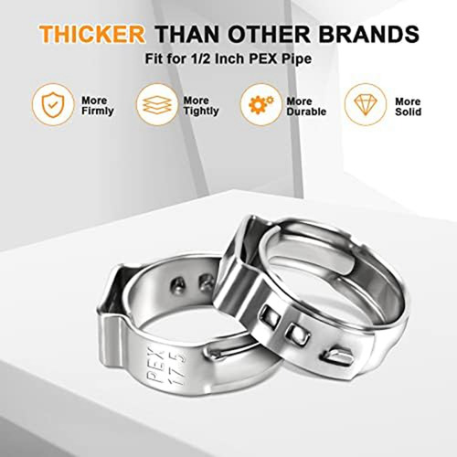 Anillo De Pinza Pex De 1/2 Pulgada, Abrazadera De Cincha Con