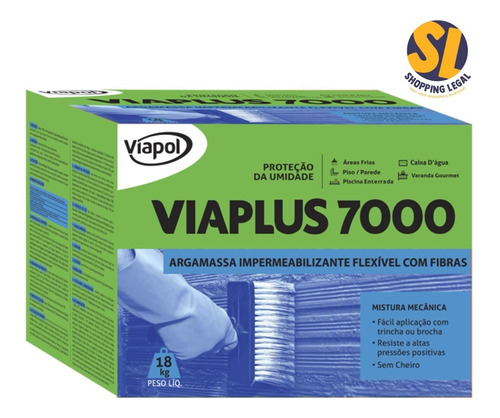 Imagem 1 de 6 de Impermeabilizante Viaplus 7000 P/ Piscinas 18kg - Viapol