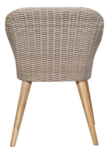 Sillas De Exterior Con Cojines 2 Piezas Poly Rattan Brown Color Café