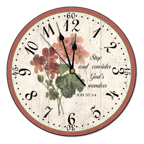 Godblessign Reloj De Pared De Flores Cristianas, Reloj B