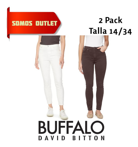 2 Pack Pantalon Para Dama Marca Buffalo 14/34 Originales