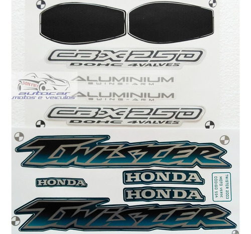 Kit Jogo Faixa Adesiva Cbx Twister 250 Verde 2003