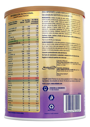 Formula Infantil Enfamil Confort 0-12 Meses X 800g