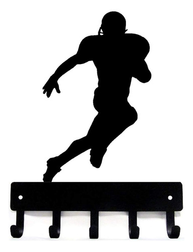 Football Receiver Sport - Wall Key Holder - Small 6 Inch Wid