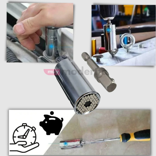 Imagen 4 de 9 de Llave Dado Universal Para Taladro Destornillador Adaptable M