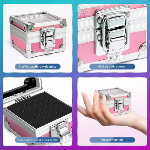 Babeefly 25pz Puntas Para Drill 20 Círculos De Arena Brocas De Uñas Con Caja Portabrocas Taladros Expositor De Brocas Para Manicura De Uñas En Casa Puntas Para Pulidores Drill Limpiador Cutículas Tala
