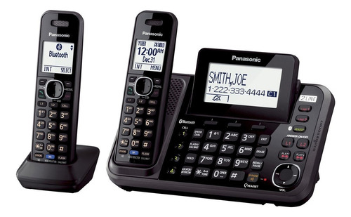 Telefone Panasonic KX-TG9542b Link2cell habilitado para Bluetooth Preto