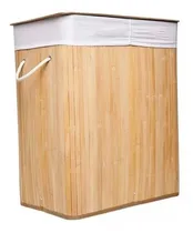 Comprar Canasto Cesto Bambú Rectangular Ropa Lavadero Doble
