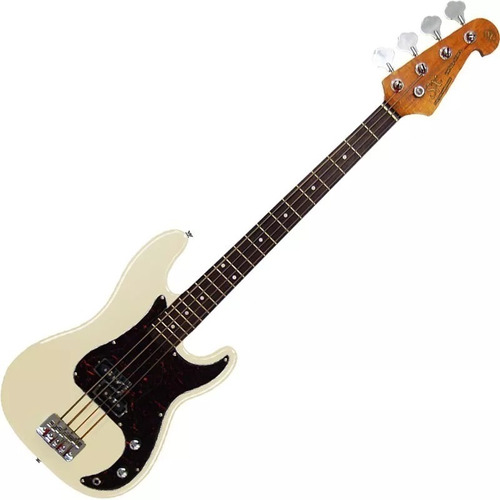 Contra Baixo Sx 4 Cordas Precision Bass Spb62 Branco C/ Bag