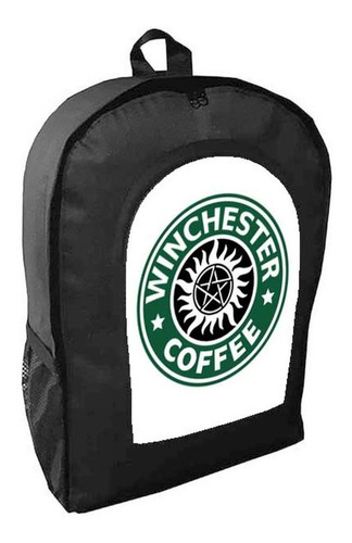 Mochila Negra Cafe Starbucks Adultos / Escolares  Bichos B12