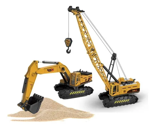 comprar Juguete Pack Grúa De Construcción + Máquina Excavadora