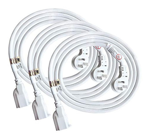 Cable De Extensión De 5.9 ft, Color Blanco,  125.00 Volts