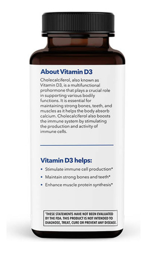 Lifeseasons Suplemento De Vitamina D3 60 Cápsulas Sabor Sin Sabor