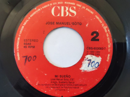 Vinilo Single De Jose Manuel Soto - Mi Sueño ( Q21