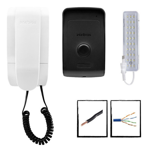 Kit Interfone Residencial Ipr 1010 Intelbras Com Cabo 50 Mts