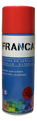 Esmalte En Aerosol 400ml Franca - Mate Brillante Y Satinados Color Rojo Scarlet