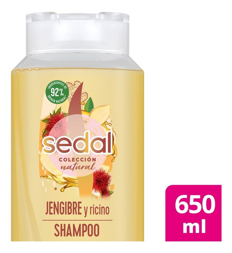 Shampoo Sedal Natural Jengibre Y Ricino X 650 Ml