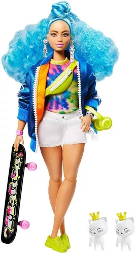 Boneca Barbie - Extra - Barbie Com Roupa Azul Claro - Mattel