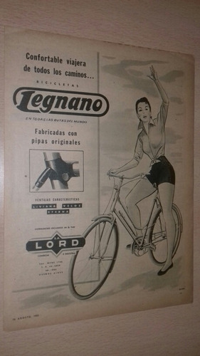 P57 Clipping Publicidad Bicicletas Legnano Año 1955