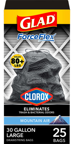 Glad Bolsas De Basura Grandes Con Cordon, Forceflex Con Clor