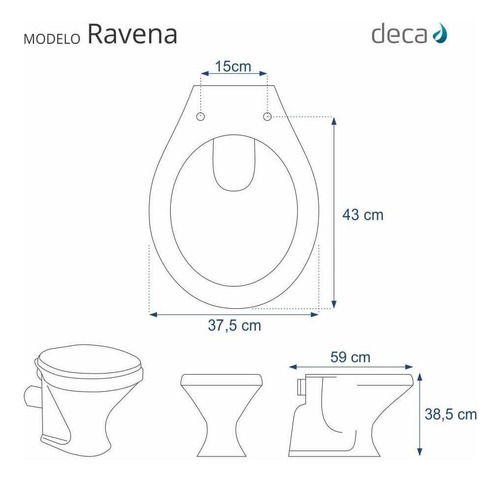 Imagem 4 de 7 de Tampa De Vaso Poliéster Ravena Branco - Deca 1.6gpf 6lpf