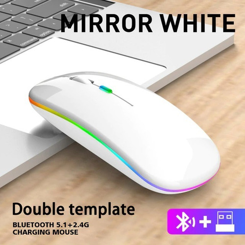 Imagen 3 de 5 de Kit Mouse Bluetooth Y 2.4g Recargable + Pad Mouse