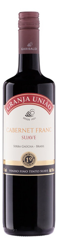 Vinho Brasileiro Tinto Suave Granja União Cabernet Franc Serra Gaúcha Garrafa 750ml