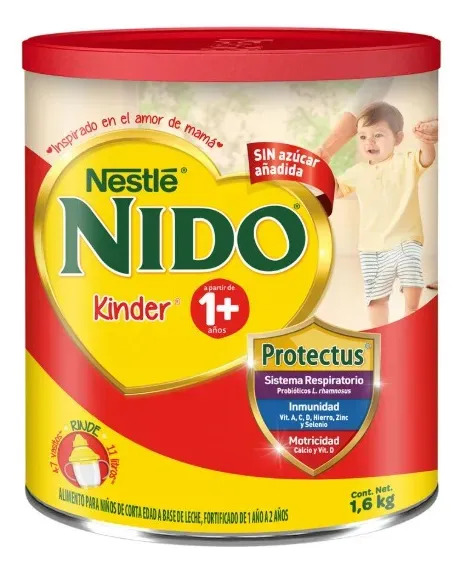Alimento Para Niños Leche Nido Kinder 1+ Nestle Lata 1.6 Kg Natural