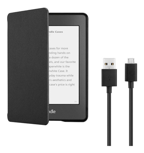 Combo Funda Compatible Kindle Paperwhite 7 Gen + Cable