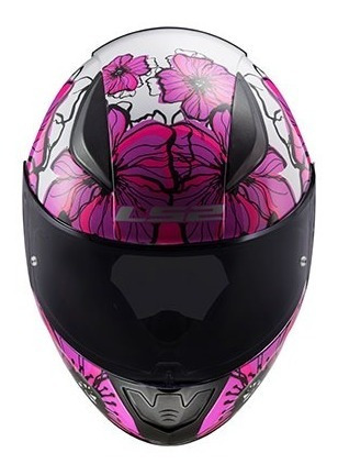 Imagem 5 de 5 de Capacete Ls2 Ff353 Rapid Poppies Branco Rosa Tam. 56