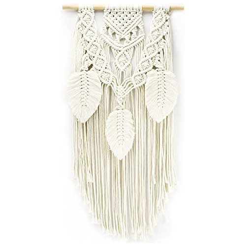 Tapiz De Pared De Macramé, Tapiz Tejido Boho Blanco Ho...