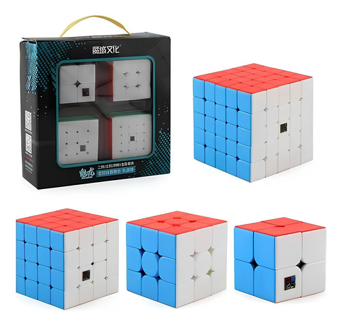 Set De Cubos Rubik Moyu 2x2 + 3x3 + 4x4 + 5x5 Stickerless