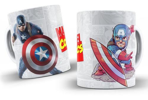 Taza Personalizada De Marvel - Capitan America - Plástico