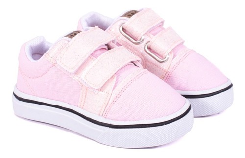 Zapatillas Bebes Abrojo P.u C/ Lona Rosa Brillo Del 17 Al 26