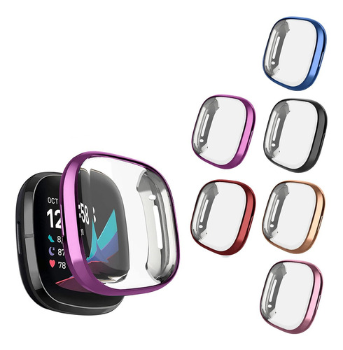 Funda Protector Pantalla Fitbit Sense / Versa 3 Tpu Pack X6