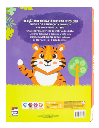 Meu Adorável Superkit De Colorir: Selva, De Brijbasi Art Press. Editorial Happy Books, Capa Mole Em Espanhol