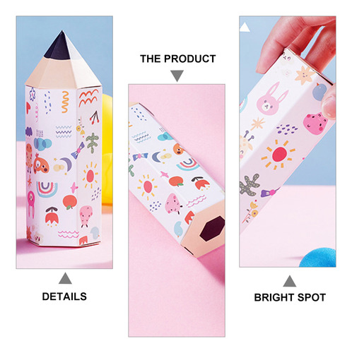 10 Cajas De Regalo De Papel Con Forma De Lápiz De Dibujos An