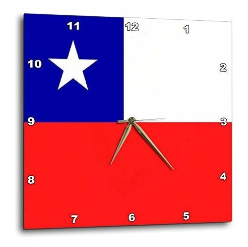 Reloj De Pared Con Bandera De Chile, Pulgadas