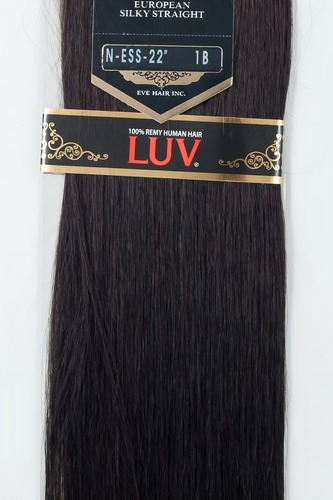 Extensão de cabelo Eve Luv Remy 22 PLG 100% natural - preto Cor #1b -preto intermediário