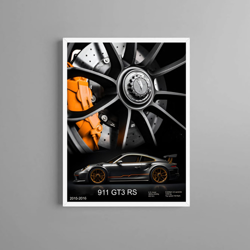 Cuadro Decorativo  Auto Porsche 911 Gt3 Rs 20x30 Cm