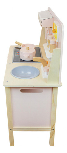 Cozinha Infantil De Madeira Iantil Completa Cor Rosa Modali Baby
