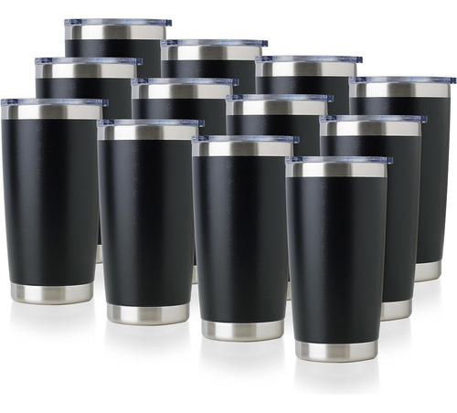 Vaso Termico Acero Inoxidable C/ Tapa Doble Pared-negro/1...